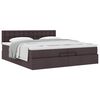 vidaXL Estructura de cama otomana con colch&oacute;n marr&oacute;n oscuro 200x200 cm