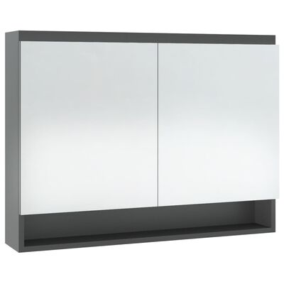 vidaXL Armario de baño con espejo MDF gris 80x15x60 cm