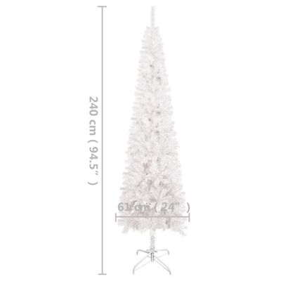 vidaXL Árbol de Navidad delgado iluminado con luces blanco 240 cm