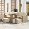 vidaXL Conjunto de sof&aacute;s de jard&iacute;n 8 pcs Beige rat&aacute;n sint&eacute;tico