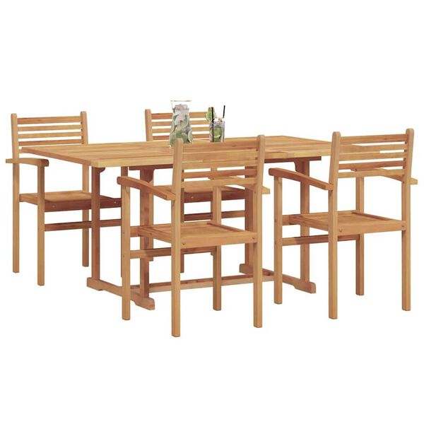 vidaXL Conjunto de Comedor de Jardín 5 pcs Natural