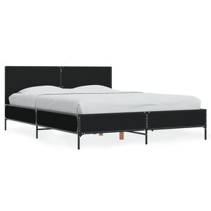 vidaXL Estructura de cama madera de ingenier&iacute;a y metal negro 120x190cm