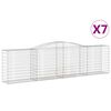 vidaXL Cestas de gaviones 7 uds forma de arco hierro 400x50x100/120 cm