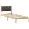 vidaXL Estructura de cama con cabecera Gris oscuro 90 x 190 cm