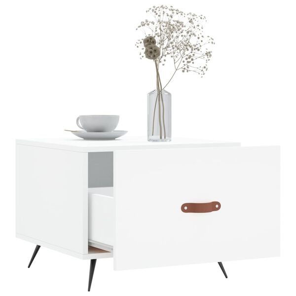 vidaXL Mesas de centro 2 uds madera de ingeniería blanco 50x50x40 cm