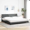 vidaXL Estructura de cama sin colch&oacute;n Hanko tela gris oscuro 200x200 cm