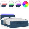 vidaXL Cama otomana con colch&oacute;n LED azul 140x190 cm tela