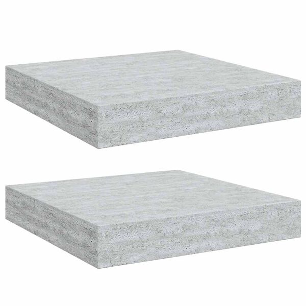 vidaXL Estante flotante pared 2 uds MDF gris hormig&oacute;n 23x23,5x3,8 cm