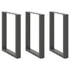 vidaXL Patas para mesa de comedor en forma de U (3 unidades), antracita, 70 x (72-73) cm, acero