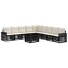 vidaXL Conjunto de sof&aacute;s de jard&iacute;n 10 uds. Negro y Blanco Crema