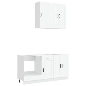 vidaXL Unidad de cocina PORTO 5 uds. Blanco Madera de ingenier&iacute;a