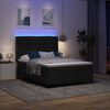 vidaXL Cama Box Spring LED con colch&oacute;n Negro 140 x 190 cm tela