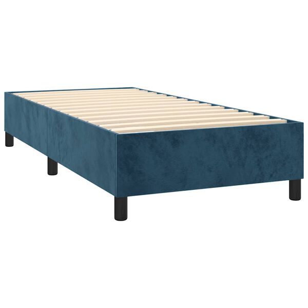 vidaXL Cama box spring con colch&oacute;n terciopelo azul oscuro 90x190 cm