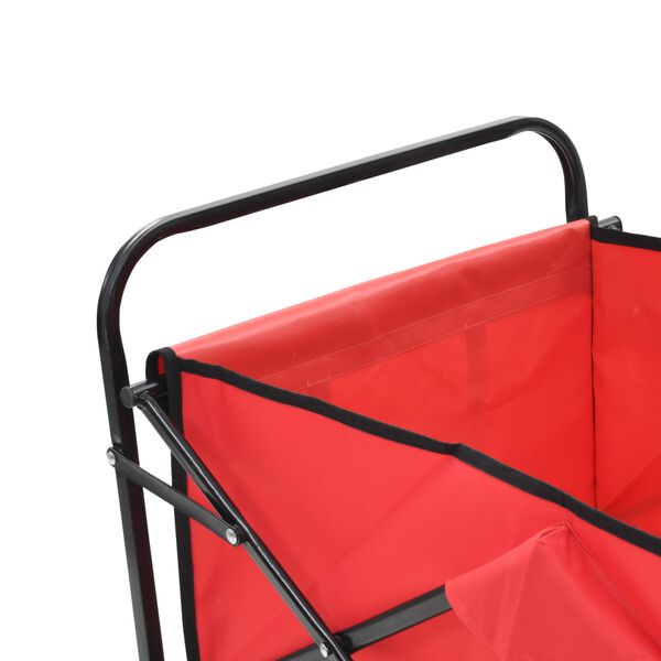 vidaXL Carrito de mano plegable de acero color rojo