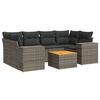 vidaXL Set de sof&aacute;s de jard&iacute;n 7 piezas con cojines rat&aacute;n PE gris