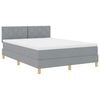 vidaXL Cama Box Spring LED con tiras LED Gris Claro 140 x 190 cm tela