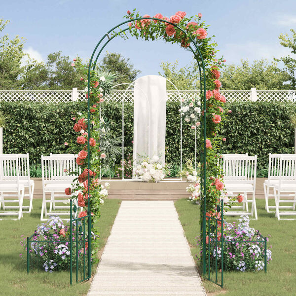 vidaXL Arco de jard&iacute;n con cerradura Verde 203 x 50 x 218 cm