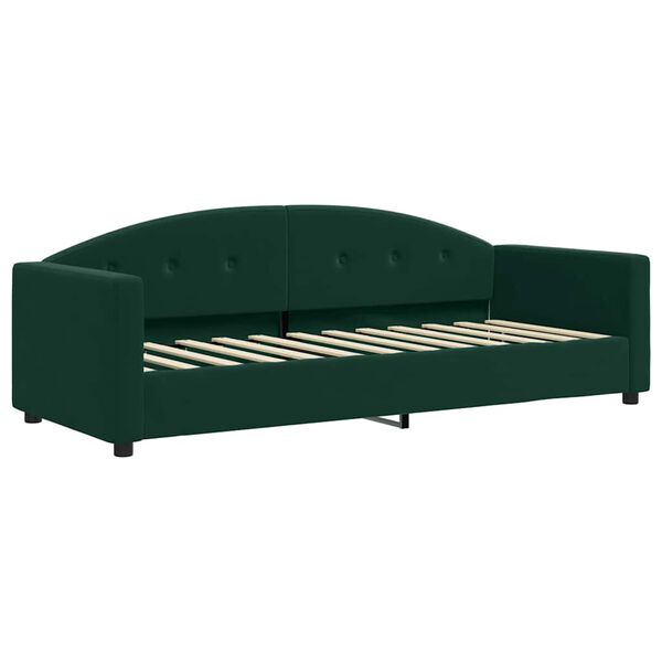 vidaXL Sofá cama con colchón terciopelo verde oscuro 80x200 cm