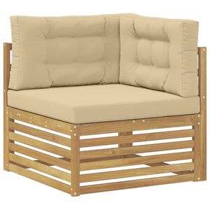 vidaXL Sof&aacute; de esquina para exteriores Madera de Acacia S&oacute;lida Blanco
