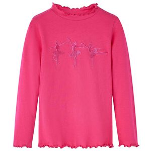 Camiseta infantil de manga larga rosa brillante 104