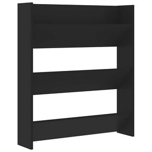 vidaXL Zapatero de pared madera contrachapada negro 80x18x90 cm