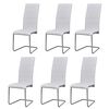vidaXL Sillas de comedor voladizas 6 unidades de tela blanca