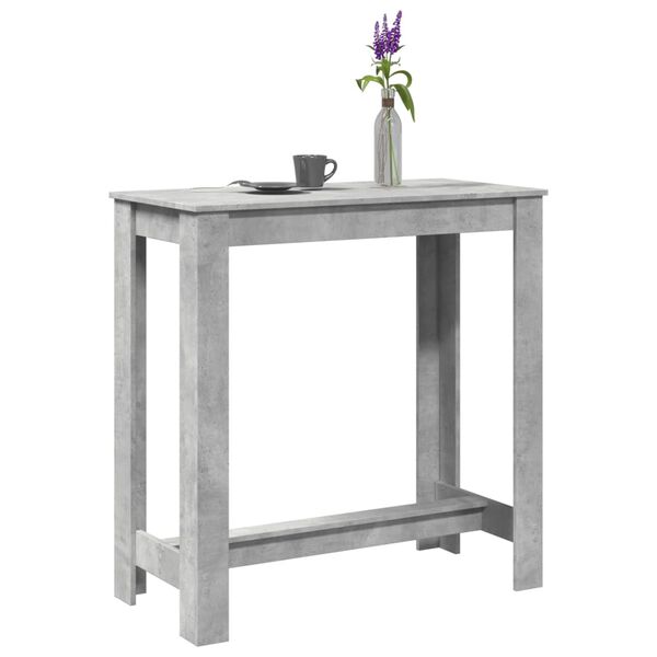 vidaXL Mesa alta de bar madera ingenier&iacute;a gris hormig&oacute;n 102x50x103,5cm