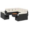 vidaXL Set de sof&aacute;s de jard&iacute;n 12 piezas cojines rat&aacute;n sint&eacute;tico negro
