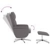 vidaXL Sill&oacute;n reclinable con reposapi&eacute;s cuero sint&eacute;tico gris