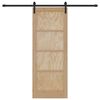 vidaXL Puerta Corredera Marrón 78 x 202 cm Madera de pino macizo