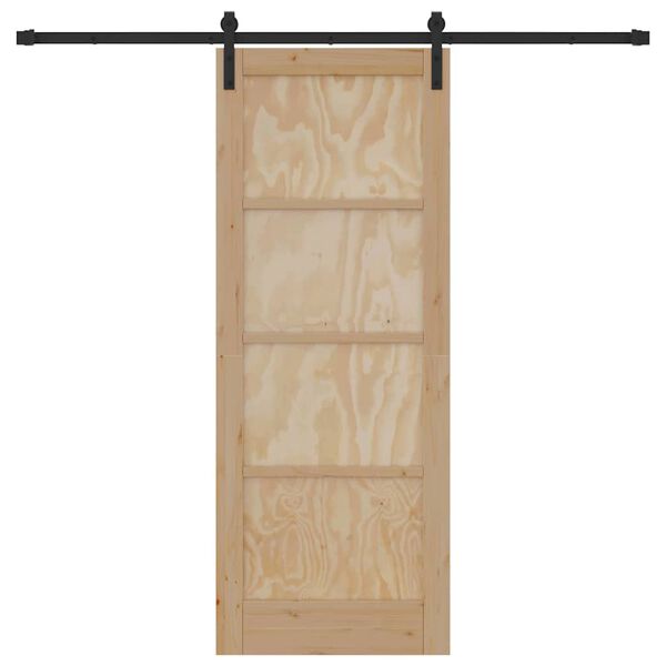 vidaXL Puerta Corredera Marrón 78 x 202 cm Madera de pino macizo