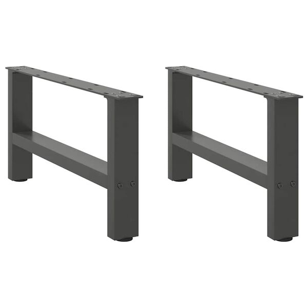 vidaXL Patas para mesa de centro antracita (2 unidades, 70 x 30-31 cm, acero)