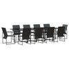 vidaXL Conjunto de Comedor de Jard&iacute;n 11 pcs Negro Acero