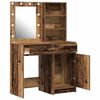 vidaXL Conjunto de mesa de vestidor con LED 2 pcs Madera vieja