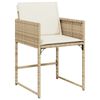 vidaXL Set comedor de jard&iacute;n con cojines 15 pzas rat&aacute;n sint&eacute;tico beige