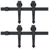 vidaXL Kit de herrajes de puertas correderas acero negro 2 uds 200 cm