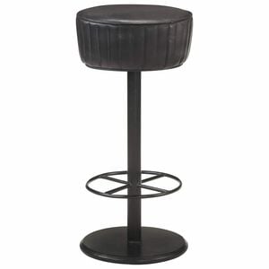 vidaXL Taburete de cocina de cuero aut&eacute;ntico negro