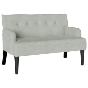 vidaXL Banco Chesterfield Gris Claro 112 x 65,5 x 75 cm Terciopelo