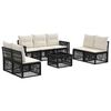 vidaXL Conjunto de sof&aacute;s de jard&iacute;n 8 uds. Negro y Blanco Crema