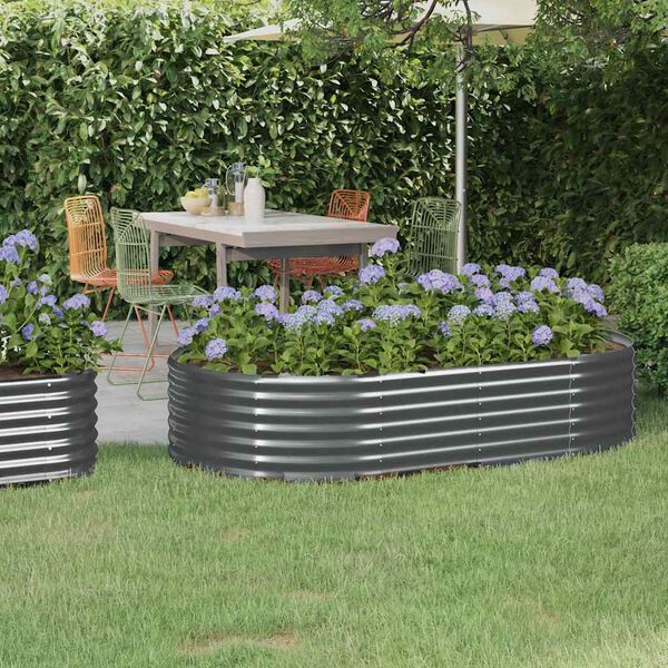 vidaXL Jardinera arriate acero galvanizado antracita 175x100x36cm