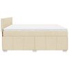 vidaXL Cama box spring con colchón tela color crema 180x200 cm