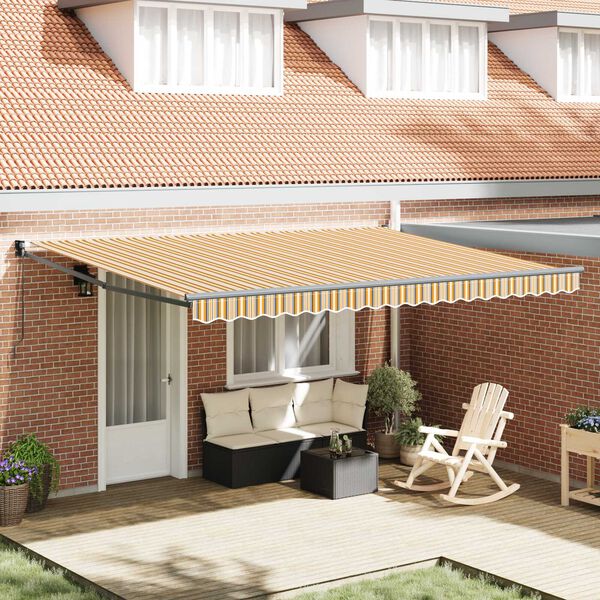 vidaXL Toldo Retr&aacute;ctil Multicolor 450 x 300 cm Poli&eacute;ster y metal