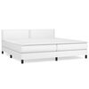 vidaXL Cama box spring con colch&oacute;n cuero sint&eacute;tico blanco 200x200 cm