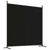 vidaXL Biombo divisor de 4 paneles de tela negro 698x180 cm