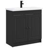 vidaXL Juego de muebles de ba&ntilde;o Negro 56 x 37,5 x 81 cm