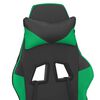 vidaXL Silla gaming de masaje cuero sint&eacute;tico negro y verde
