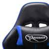 vidaXL Silla de gaming de cuero sint&eacute;tico negro y azul
