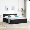 vidaXL Cama con almacenamiento con colch&oacute;n Negro 90 x 200 cm