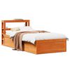vidaXL Estructura cama con cabecero madera pino marr&oacute;n cera 90x200 cm