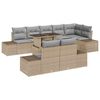 vidaXL Conjunto de sof&aacute; de jard&iacute;n 9 uds. Beige rat&aacute;n sint&eacute;tico